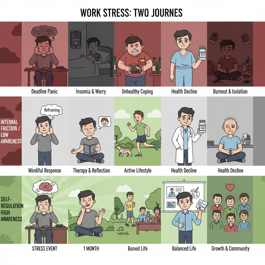 Two journeys under work stress